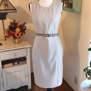 Calvin Klein Woven Sheath Dress  Beigecore, Quiet Luxury, Classic